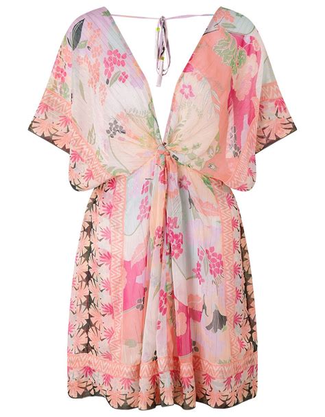 Floral Chiffon Kaftan Multi Beach Kaftans Cover Ups And Sarongs Accessorize Uk