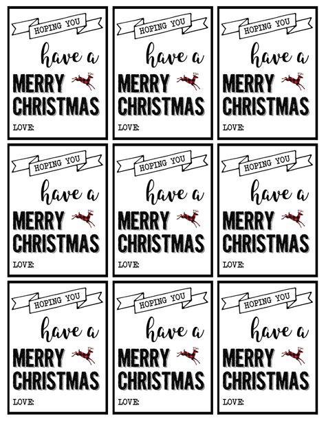 Printable Christmas T Labels