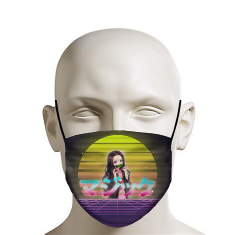 Kimetsu No Yaiba Vaporwave Face Mask Face Mask Vaporwave Face