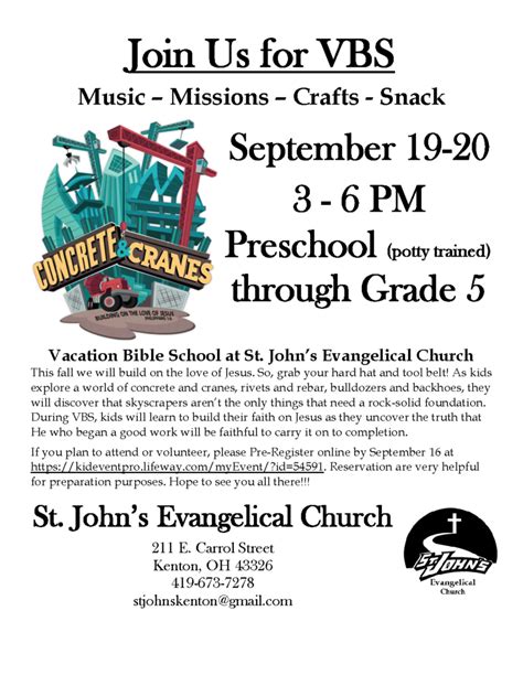 Vacation Bible School Update St Johns Evangelical Church
