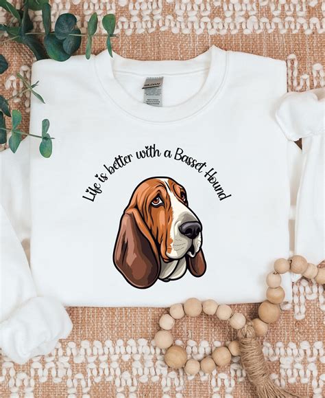Basset Hound Sweatshirt T Unisex Dog Lover Dogs Cute Etsy