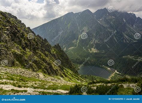 Slovakia High Tatras Popradske Pleso Mountain Lake And Surrounding