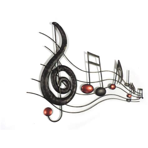 Metal Musical Notes Wall Hanging Art Decor Black And Copper