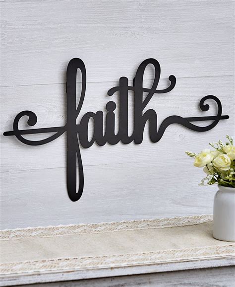 Blessed Faith Metal Wall Words Inspirational Wall Hangings Etsy