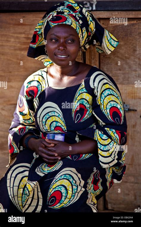 Young Woman In Traditional Clothing Rwanda Nyamirambo Kigali Stock