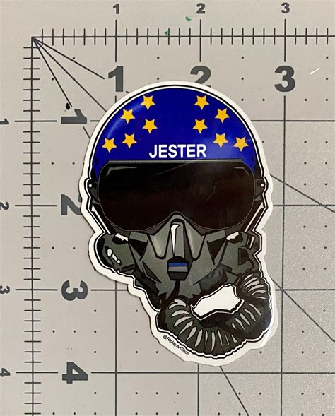 Top Gun Jester Custom Diecut Vinyl Sticker Decal For Laptop Etsy