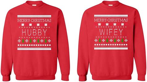 Shop4ever Ugly Christmas Hubby And Wifey Crewneck Couples