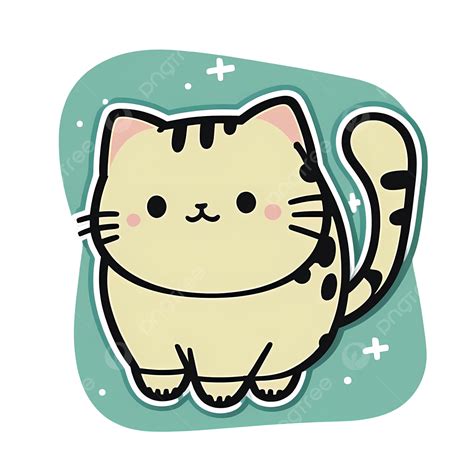 Kitty Cute Cat Sticker Cartoon Clip Art Kitty Cute Cat Sticker