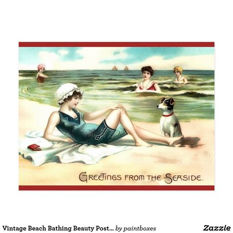 Vintage Beach Bathing Beauty Postcard Image Vintage Cards Vintage Postcards Vintage Images