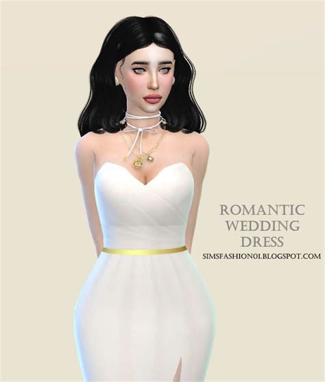 Sims Fashion01 Simsfashion01 Wedding Dress With Gold Belt The Sims 4