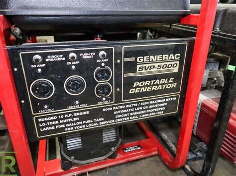 Generac Svp 5000 Portable Generator Gas Roller Auctions