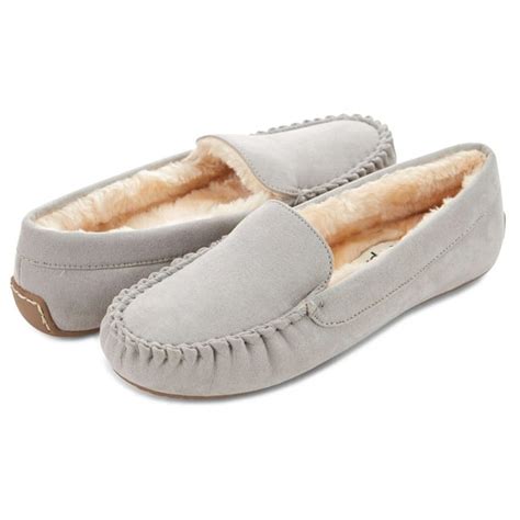Floopi Womens Indooroutdoor Faux Fur Lined Basic Moccasins Slipper
