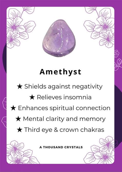 Amethyst Crystal Benefits Healing Properties Meanings Etsy