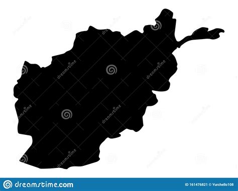 Afghanistan Vector Map Isolated On White Background High Detailed