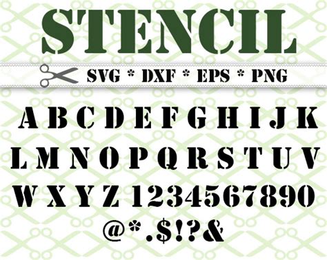 Stencil Letters Svg Stencil Font Svg Stencil Monogram Font Stencil