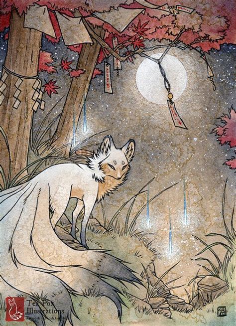 Ninetails Goddess Kyubi No Kitsune White Nine Tailed Fox