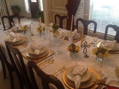 Our Easter dinner table decoration | Dinner table decor, Easter dinner table, Easter dinner ...
