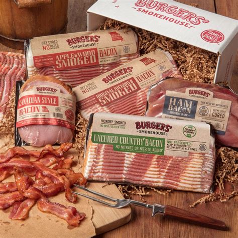 Send bacon in a box and other gourmet meat and bacon gifts for delivery now. Colossal Bacon Sampler Pack - Gourmet Smokehouse Bacon ...
