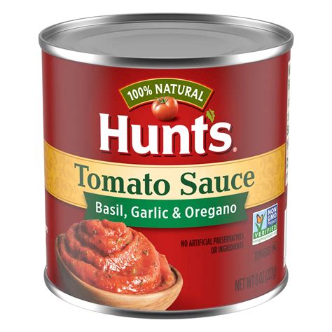 Hunts Tomato Sauce With Basil Garlic And Oregano Shop Vegetables At
