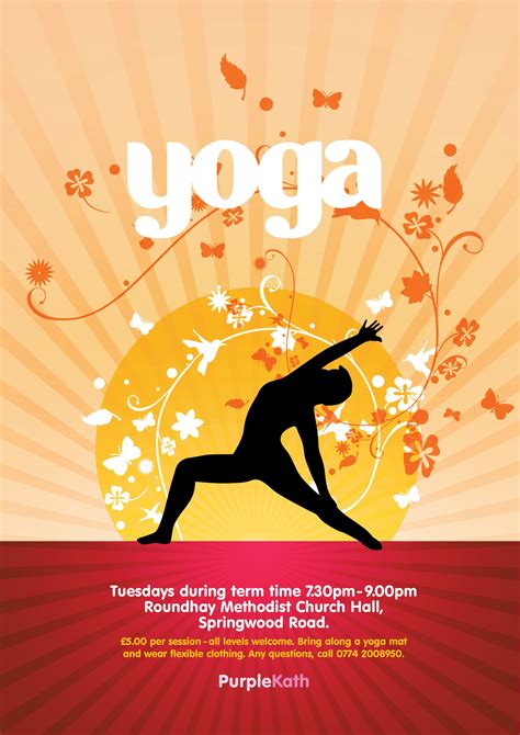 Cpurplekathyogaposters Yoga Yoga Flyer Yoga Fitness