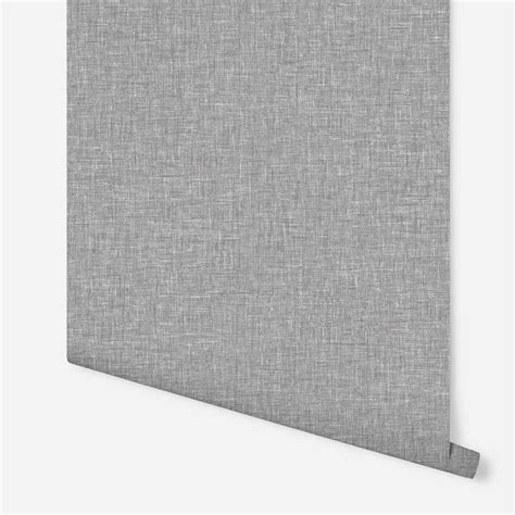 Arthouse Linen Texture Mid Grey Wallpaper Wilko