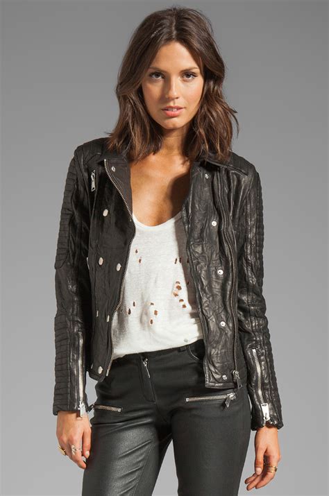 Anine Bing Moto Leather Jacket In Black Lyst