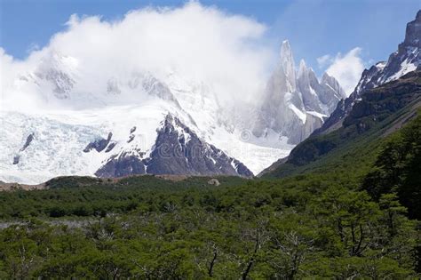 Cerro Torre Group At The Los Glaciares National Park Argentina Stock