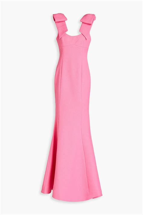 Rebecca Vallance Martini Bow Embellished Cloqué Gown In Pink Lyst