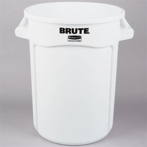 Rubbermaid Brute 32 Gallon Trash Can Food Grade White
