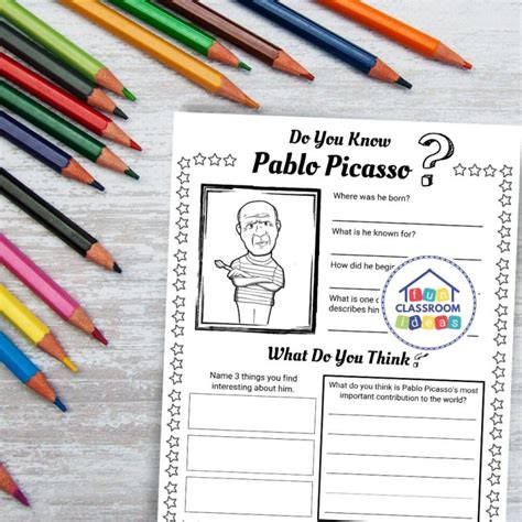 Free Pablo Picasso Worksheet Level Up Your Worksheets