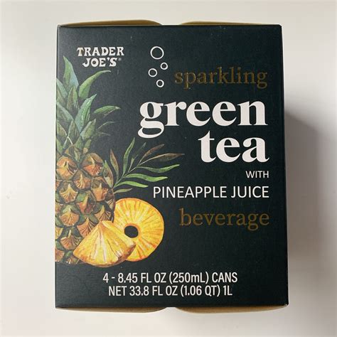 Trader Joes Sparkling Green Tea With Pineapple Juice Beverage