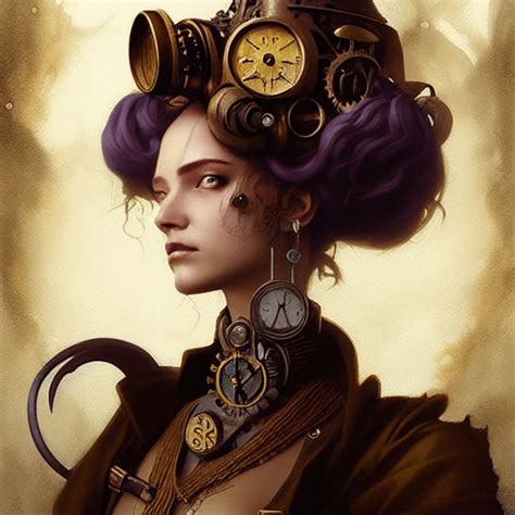 poster of a steampunk princess headshot by greg rutkowski · creative fabrica
