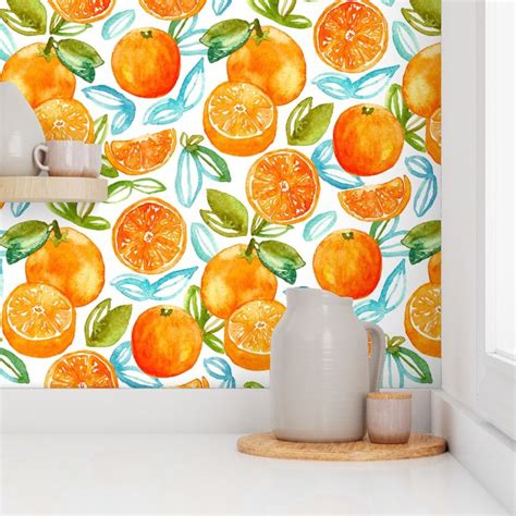 Oranges Large Version Wallpaper Peel And Stick Wallpaper Wallpaper