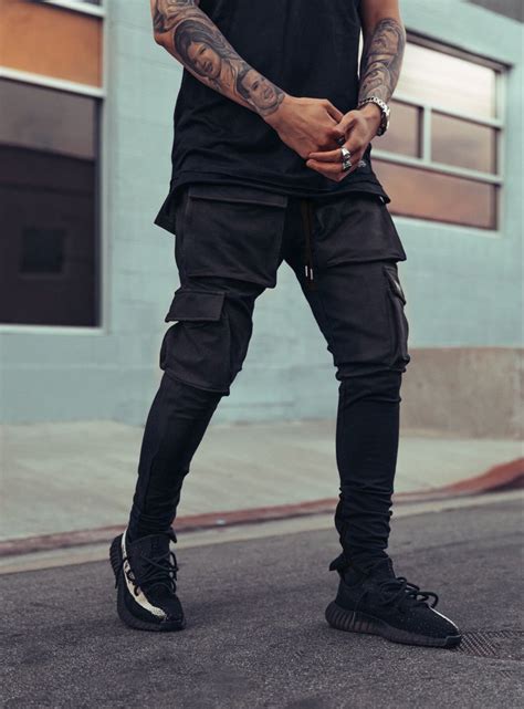 Outfit Featuring Our Utility Cargo Pants V1 In All Black Mens Joggers