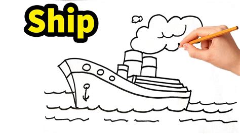 How To Draw A Ship A Beautiful Ship Drawing Step By Step For Kids