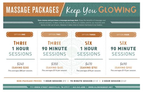 Massage Packages The Glowing Body