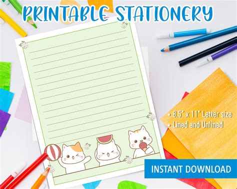 Cute Stationary Kawaii Stationery Printable Letters Letter Writing
