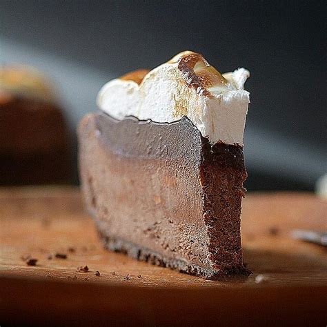 Hot Chocolate Cheesecake With Homemade Toasted Marshmallow Topping By