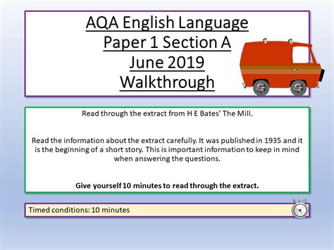 Aqa English Language Paper 1 Walkthroughs Teaching Resources