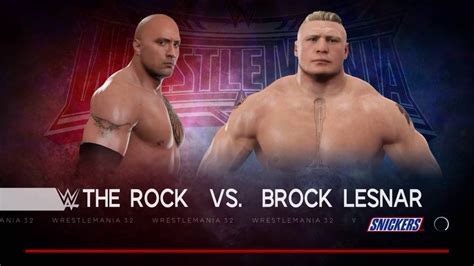 Wwe2k17 The Rock Vs Brock Lesnar Youtube