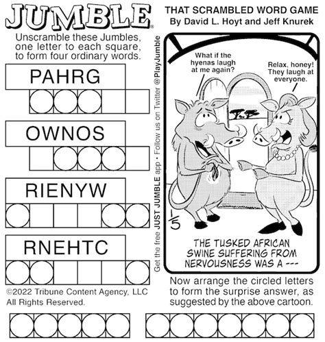 Jumble Puzzles Balloons And Swine Boomer Magazine