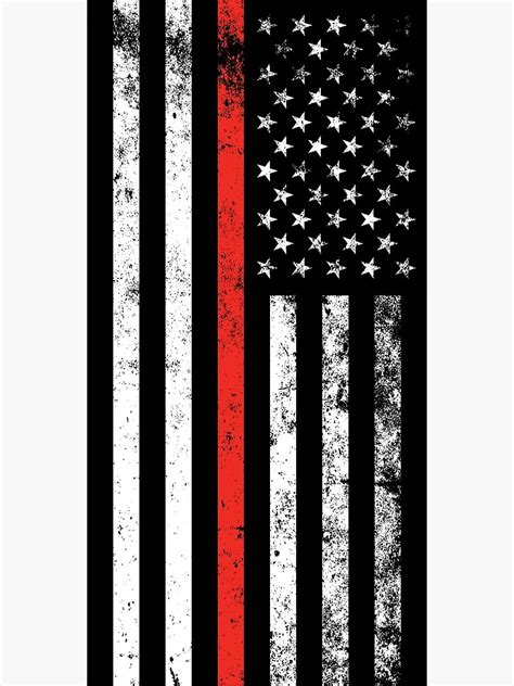 Patriotic Firefighter Style Thin Red Line Flag Canvas Print By