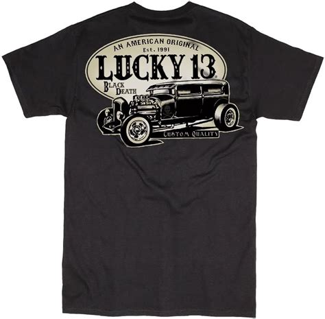 Mens Lucky 13 Apparel American Original Tee Black Shirt