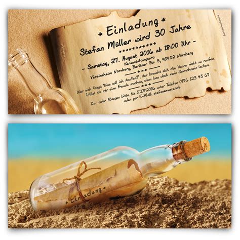 Maybe you would like to learn more about one of these? Einladungskarten zum Geburtstag Flaschenpost Flasche Post ...