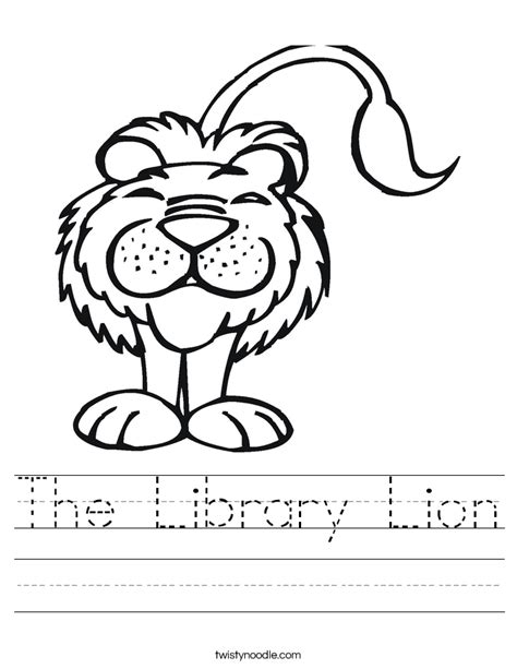 The Library Lion Worksheet Twisty Noodle