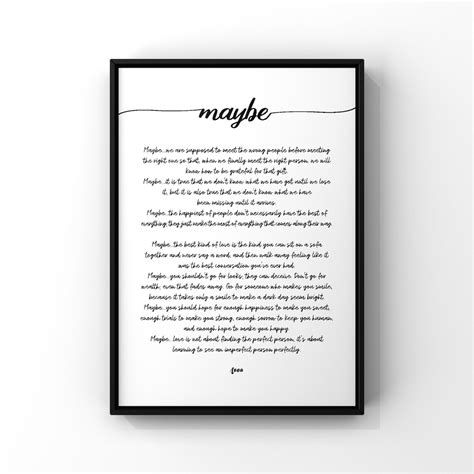 Maybe Love Poem By Anonymous Author Print Poem For Him Etsy