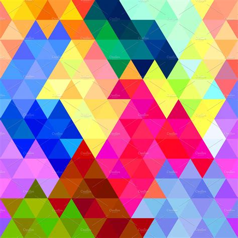 Vivid Triangle Color Pattern High Quality Abstract Stock Photos