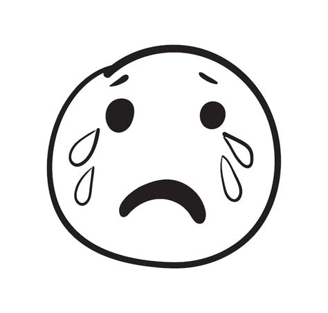 Doodle Emoji Qui Pleure Sentiments Tristes Illustration De Vecteur De