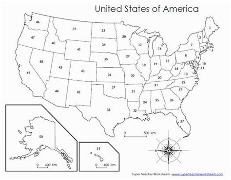 50 States Worksheets Printable
