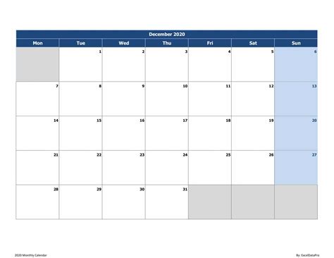 Excel Monthly Calendar Template Customize And Print